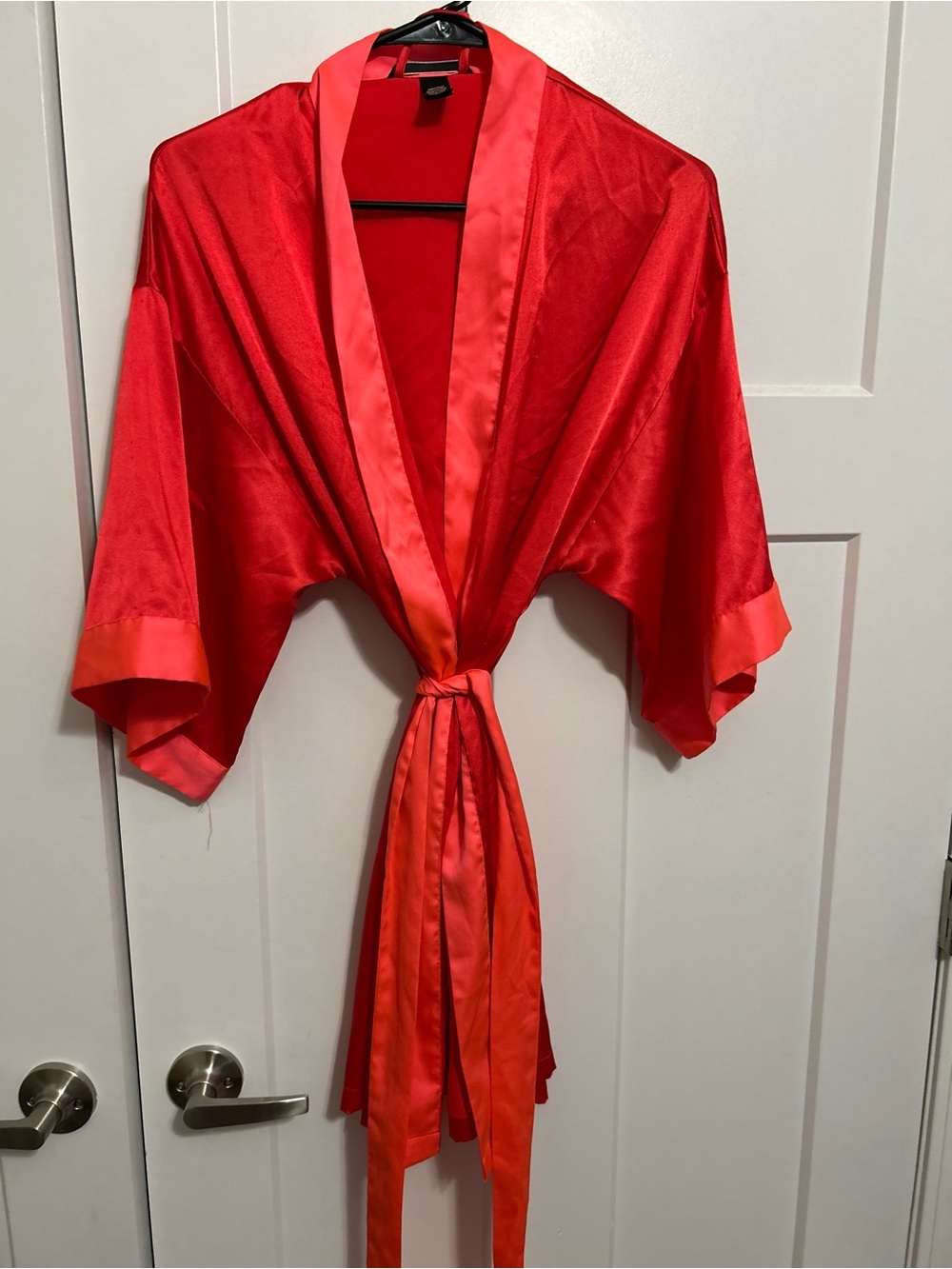 PINK Victoria's Secret Red Satin Kimono Wrap